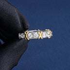 S925 Two Tone Crossover Moissanite Ring