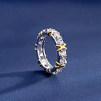 S925 Two Tone Crossover Moissanite Ring
