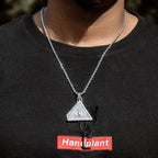 Iced Baguette Cut Egyptian Pyramid Eye of Horus Moissanite Pendant