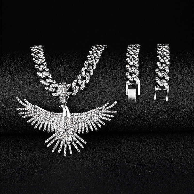 Eagle White Gold Moissanite Pendant