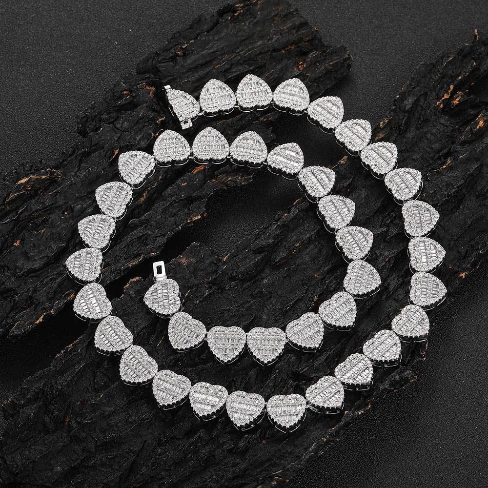 Custom 12mm Mossianite Heart Chain