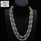 8/10mm Hip-Hop Moissanite Infinite Loop Necklace