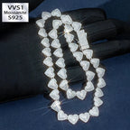 Custom 12mm Mossianite Heart Chain