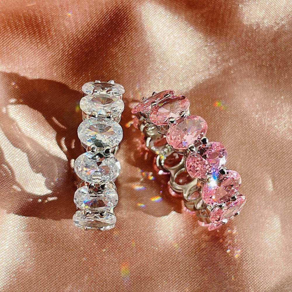 S925 Oval Imitation Moissanite Ring