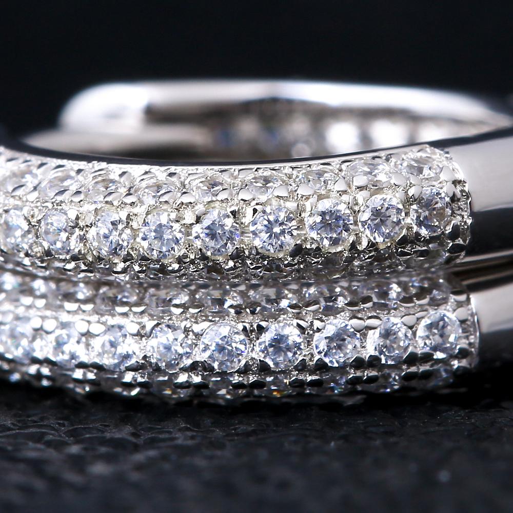 15mm S925 Moissanite Round Hoop Mens Earrings