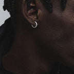 15mm S925 Moissanite Round Hoop Mens Earrings