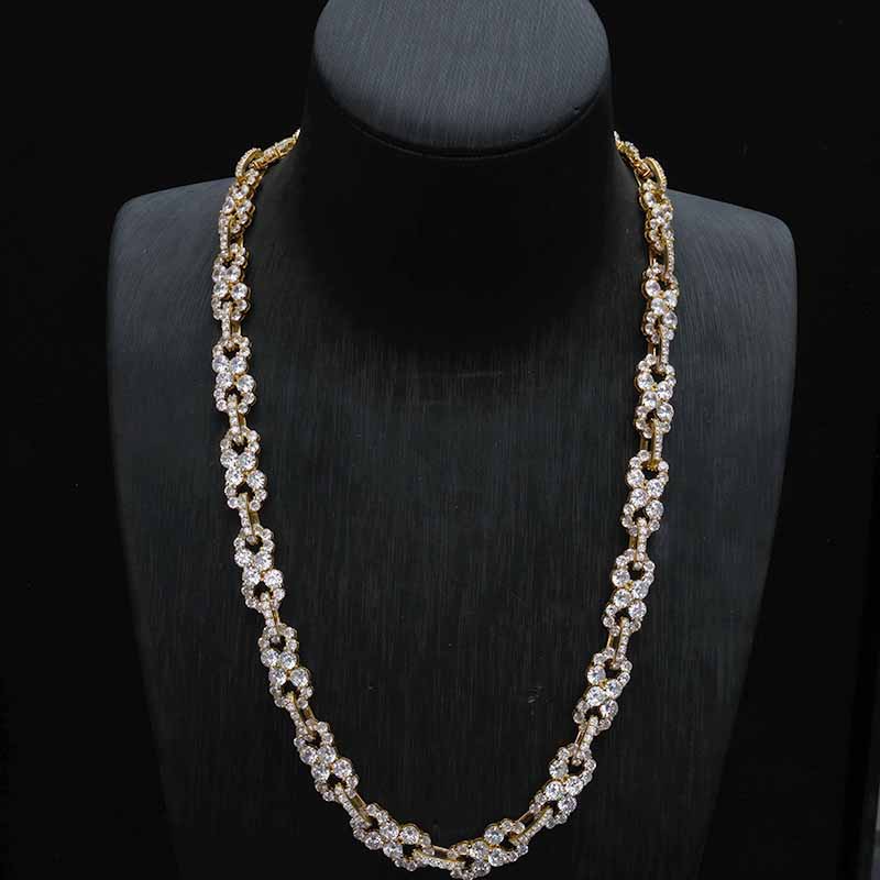 8/10mm Hip-Hop Moissanite Infinite Loop Necklace