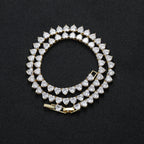 6mm Heart Cut Tennis Chain - 18K Gold Plated