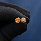 S925 & VVS Moissanite Certified Yellow Stud Earrings (Total 2 Carats )