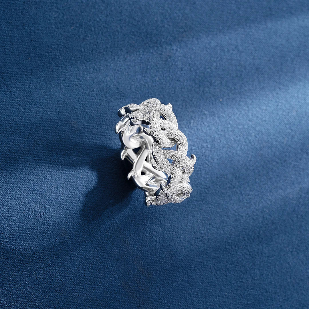 10mm S925 Moissanite Crown of Thorns Ring