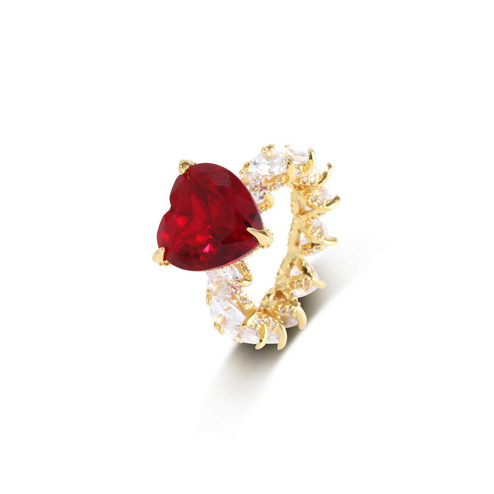 Colorful Heart Queen Ring
