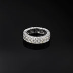 S925 6mm Moissanite Two Row Iced Ring