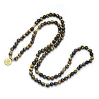 Iced Bead Tiger-Eyes Necklace