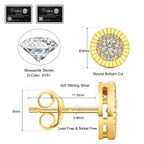S925 & VVS1 Moissanite Round Excellent Earrings（0.5 Carats *2）