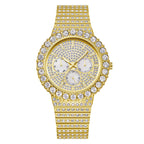 Iced Round Cut White Dial Luminous Men's Watch