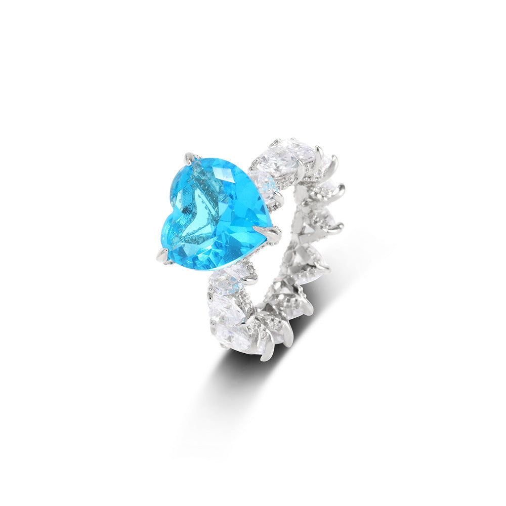 Colorful Heart Queen Ring