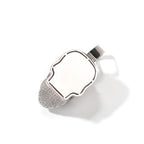 Snake Skull Moissanite Pendant in White & Black Gold