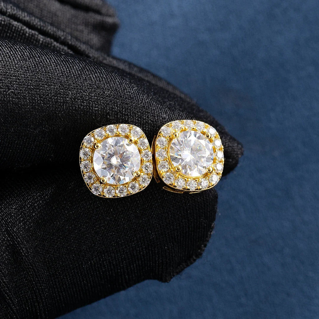 0.5 Carats *2 VVS1 Moissanite 925 Sterling Silver Square Stud Earrings