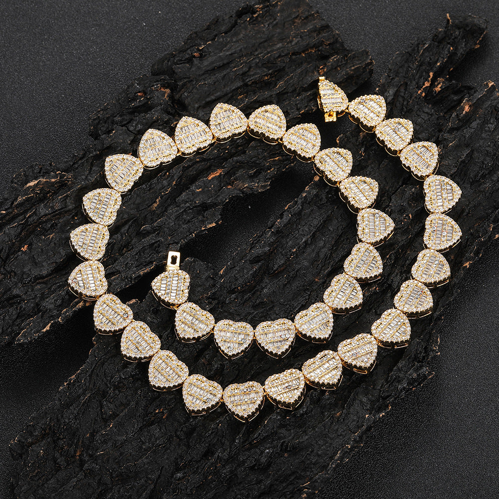 Custom 12mm Mossianite Heart Chain