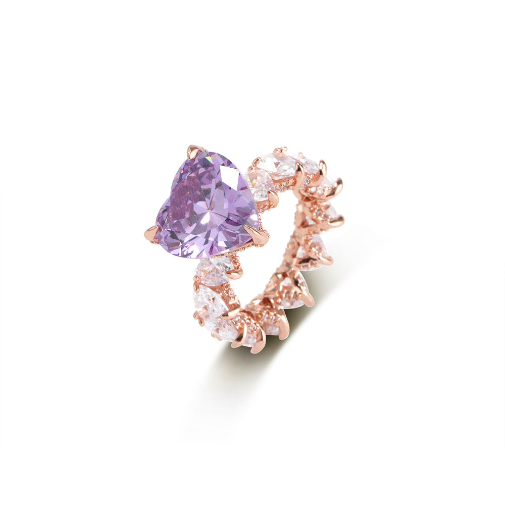 Colorful Heart Queen Ring