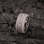 Moissanite Iced Rotatable Cuban Ring in White Gold