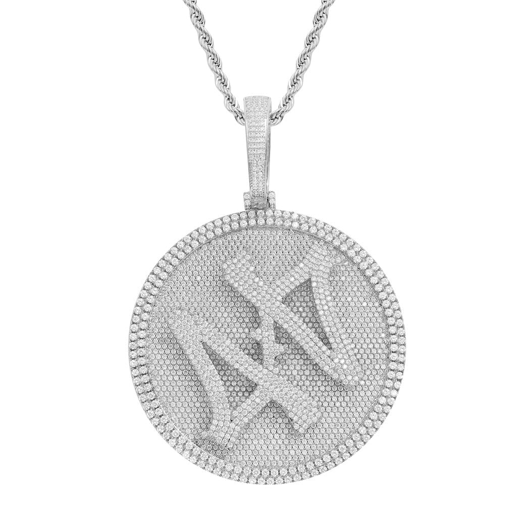 Number 44 Moissanite Rotatable Large Turntable Solid Pendant