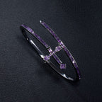 Street Style | Purple Baguette "Sword Ring" Bangle Bracelet