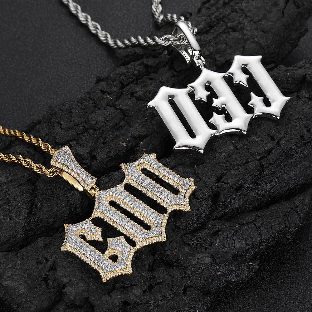 Ice Out Glitch Letters Custom Moissanite Pendant