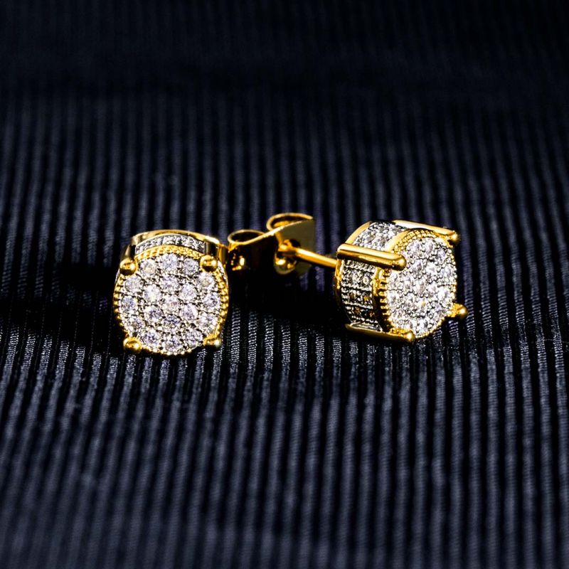 Iced Round Stone Stud Moissanite Earring