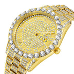 Iced Roman Numerals Dress Watch - 40.5mm Gol