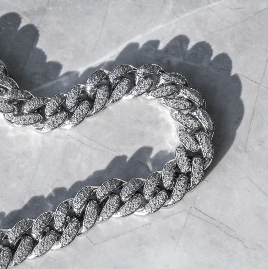 19mm Ice Out Cuban Chain - Silver Plated