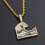 Colorful Gem Sea Wave Moissanite Pendant