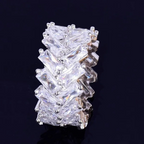 Moissanite Hip Hop Sparkling Geometric Diamond Ring