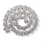 12mm Moissanite Cross Shape Rock Sugar Chain