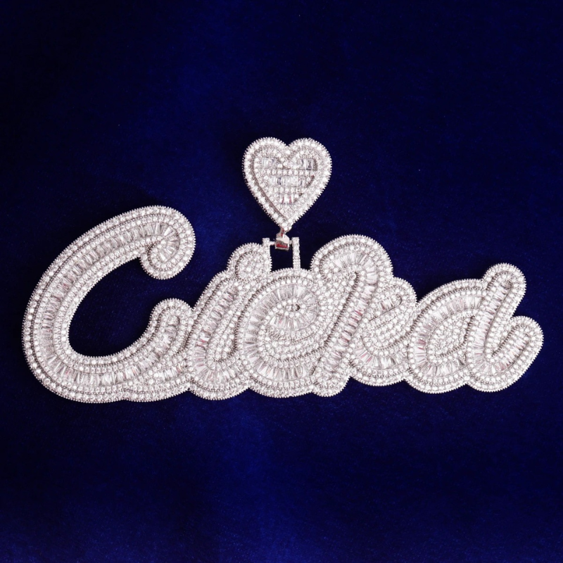 Moissanite Hip Hop Love Buckle DIY Custom Letter Pendant