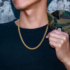 6mm Miami Cuban Link Chain in 18K Gold for Men's
