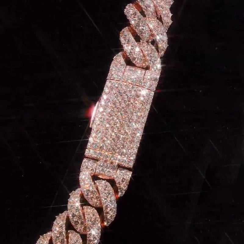 22mm Round and Carre Cut Zircon Cuban Chain