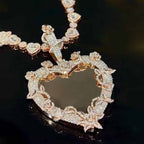 Moissanite Heart Vine Photo Custom Pendant（Epoxy Style）