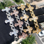 15mm Moissanite Cross Infinity Link Bracelet