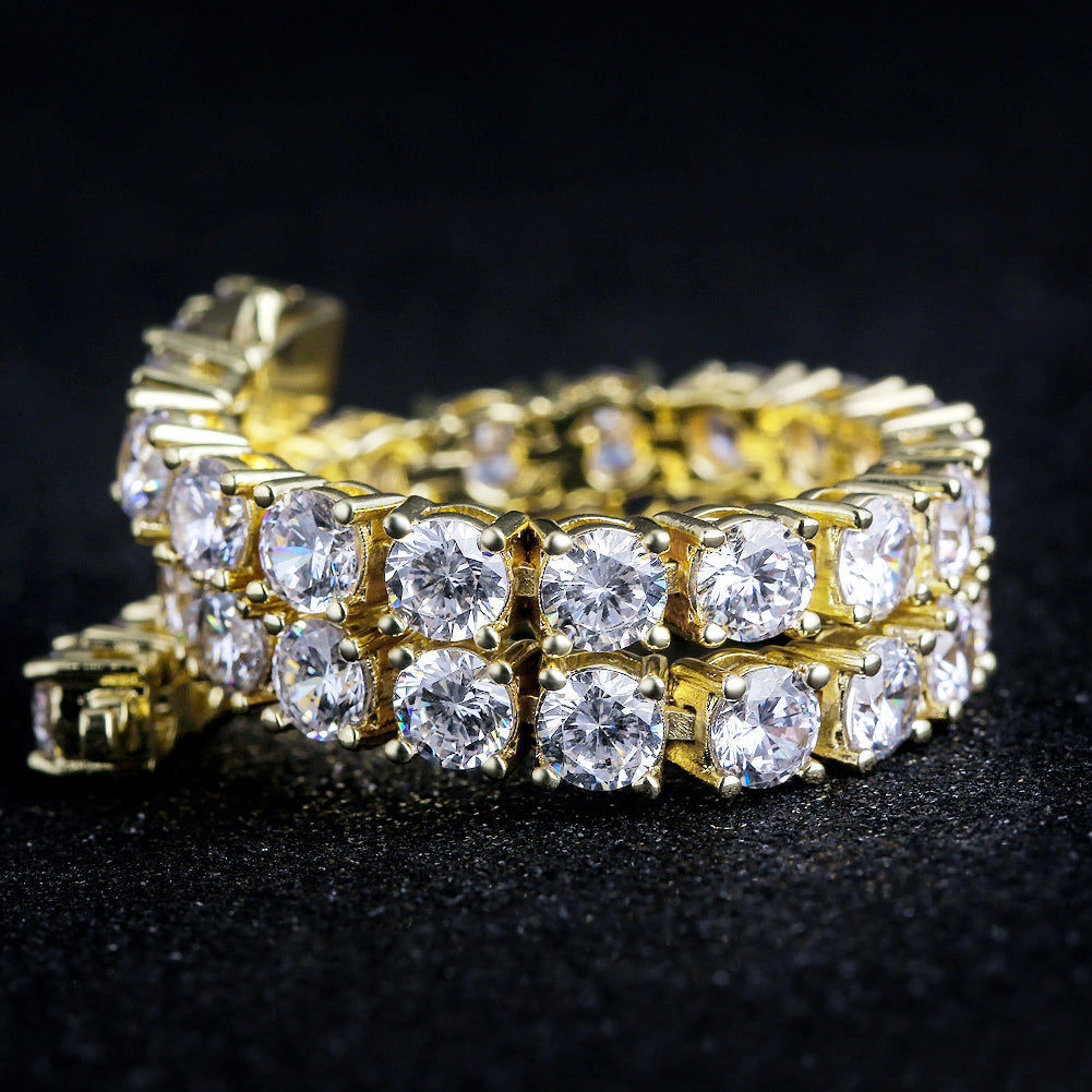 5mm Gold  Moissanite Mens Tennis Bracelet