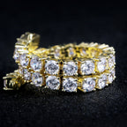 5mm Gold  Moissanite Mens Tennis Bracelet
