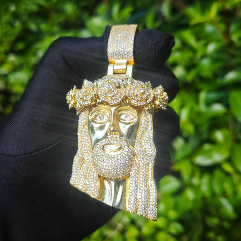 Rose Headdress Jesus Pendant