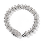 11.5mm Moissanite Cross Cuban Bracelet