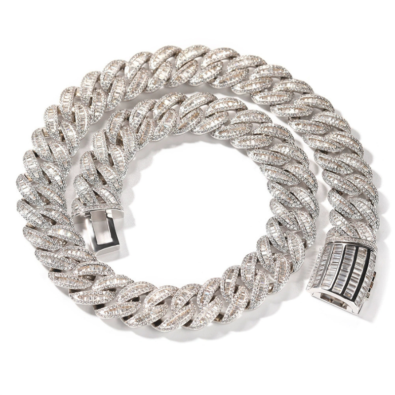 20mm T Square Ice Out Diamond Cuban Chain