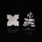 S925 Silver Moissanite Windmill Cross Earrings