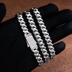 8mm Moissanite Miami Prong Link Chain with Iced Clasp