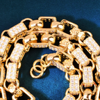 14mm Moissanite Diamond Hollow Cross Chain