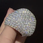 Moissanite Full of Diamond Square Ring