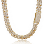 18mm Moissanite Three-row Diamond Bubble Cuban Chain