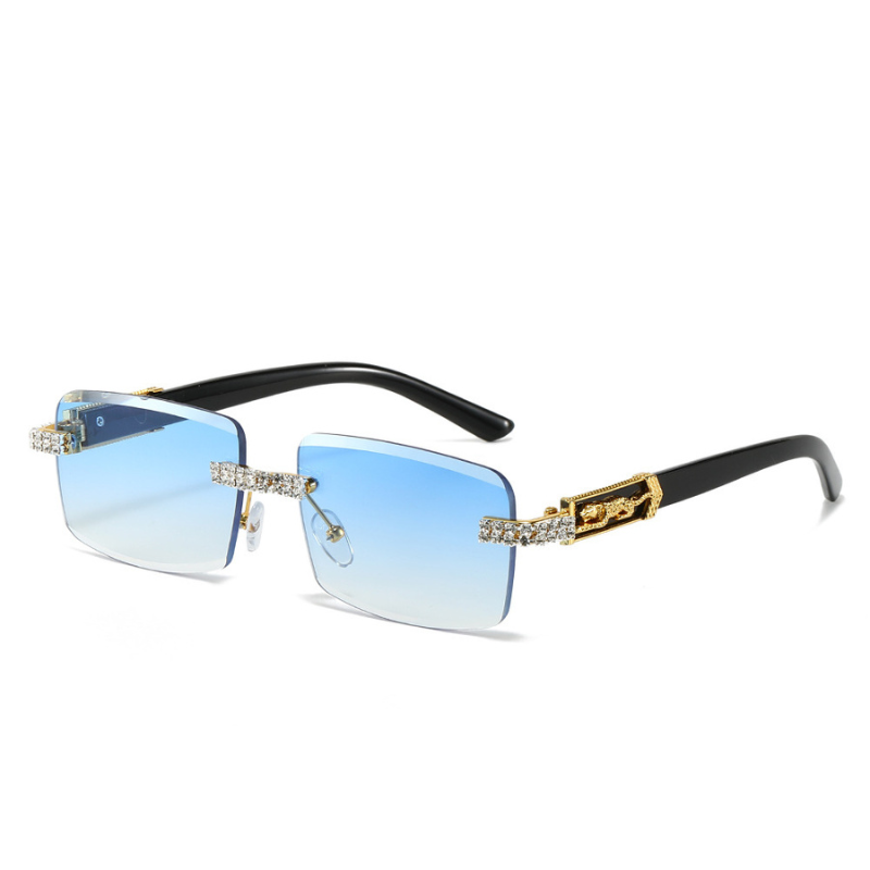 New Personalized Diamond-studded Square Glasses